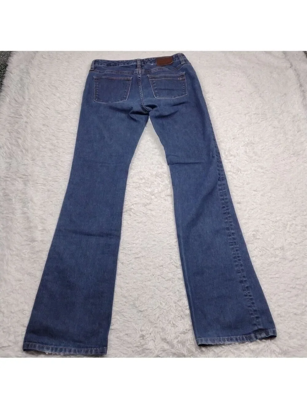 𝅺Henry & Belle Women's Blue Dark Wash Mid Rise Zip Up Signature Boot Cut Jeans